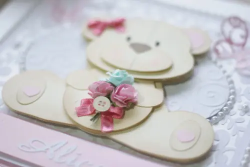 Livro do Bebê Ursinha Floral | Diário do Bebê em Scrapbook Art