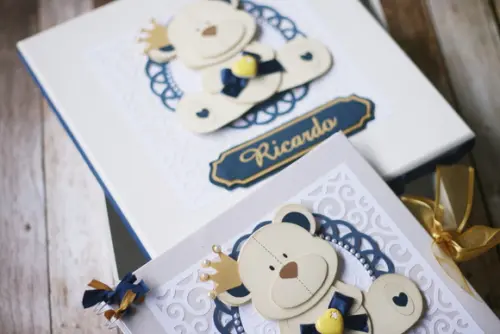 Livro de Assinaturas para Maternidade Personalizado com Caixa MDF