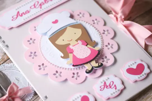 Livro de Receitas Personalizado Chá de Cozinha Scrapbook | Cader