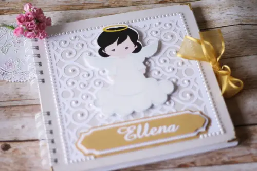 Livro de Assinaturas para Batizado Personalizado 21x21 com Detalh