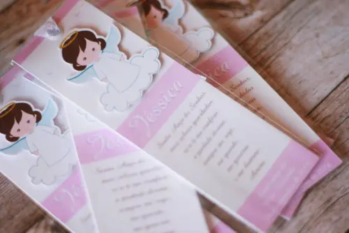 Marcador de Página para Batizado Personalizado com Oração do A
