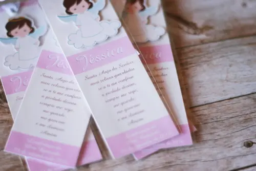 Marcador de Página para Batizado Personalizado com Oração do A