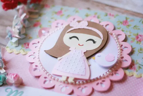Livro de Assinaturas Princesa e Passarinho Personalizado 21x21 co