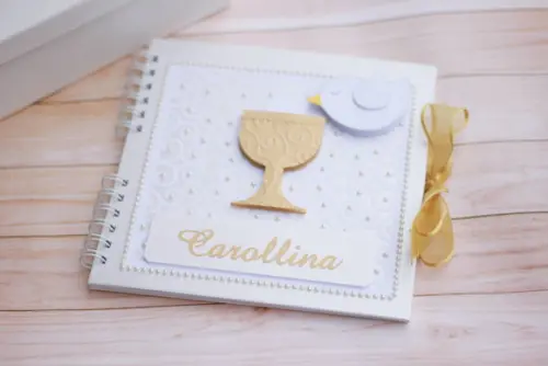 Kit Primeira Eucaristia Personalizado com Livro de Assinaturas + 