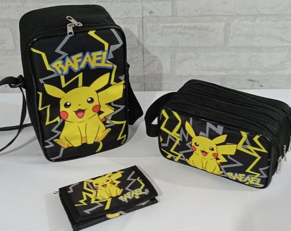 Lancheira Térmica,estojo Triplo, Carteira Pikachu