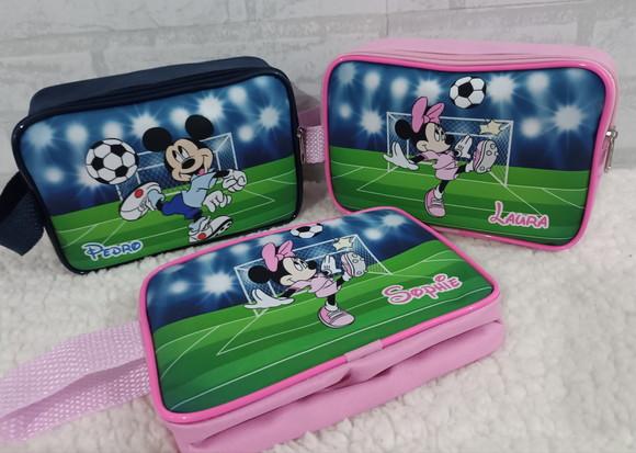 Necessaire Mickey e Minnie Futebol