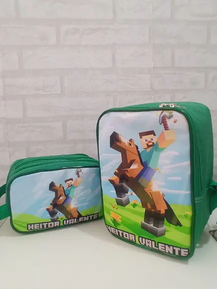 Lancheira Térmica + Estojo Triplo Personalizados