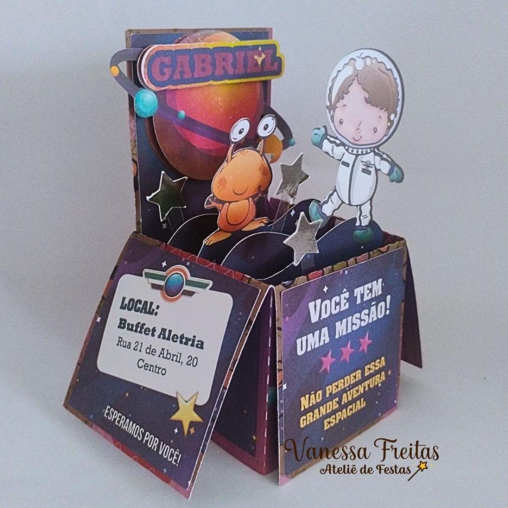 Convite Cenário 3d Astronauta