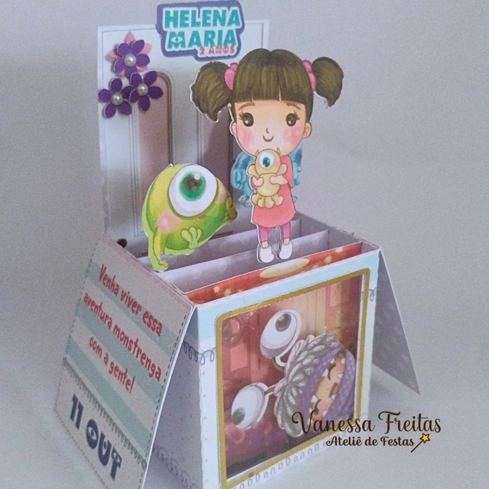 Convite Cenário 3d Boo Monstros SA