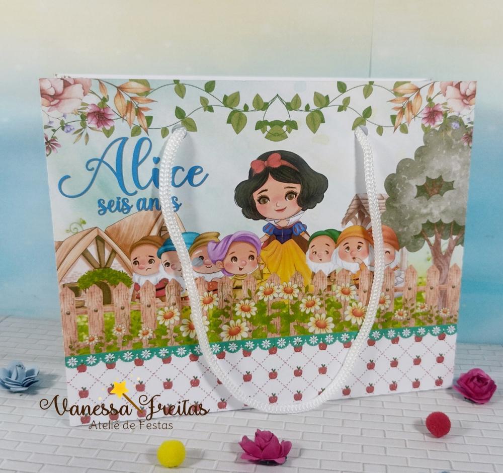 Lembrança Sacolinha Personalizada Branca de Neve