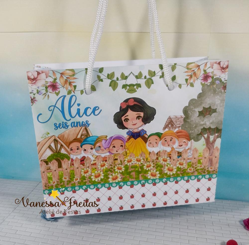 Lembrança Sacolinha Personalizada Branca de Neve