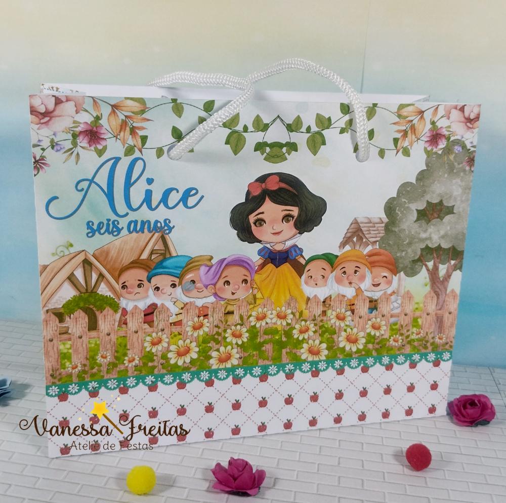 Lembrança Sacolinha Personalizada Branca de Neve