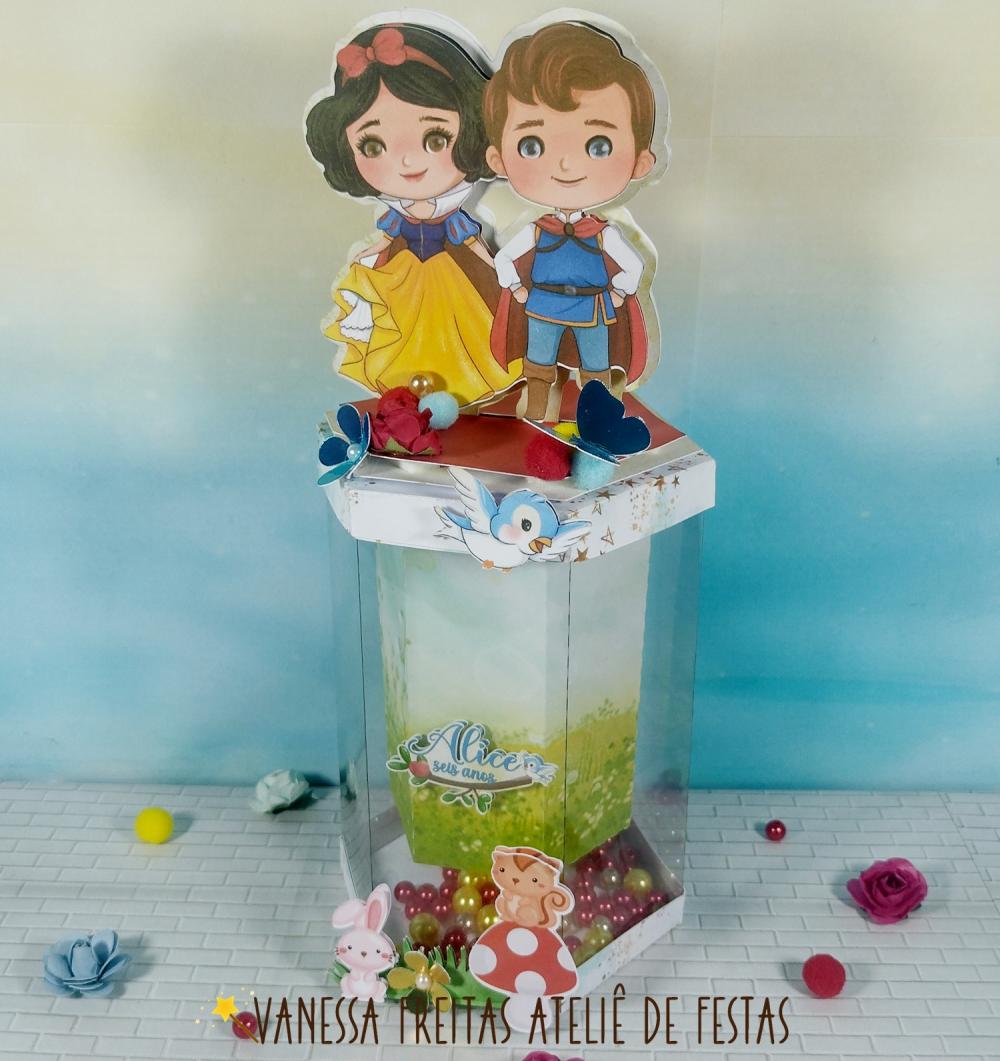 Caixa Sextavada com Shaker Branca de Neve