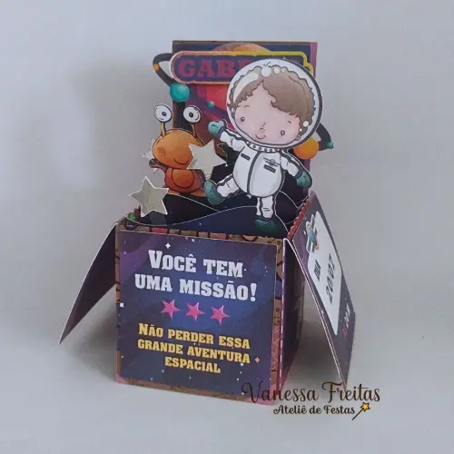 Convite Cenário 3d Astronauta