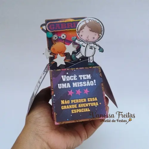 Convite Cenário 3d Astronauta