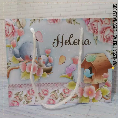 Lembrança Sacolinha Personalizada Chá de Bebê e Maternidade