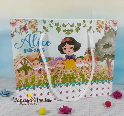 Lembrança Sacolinha Personalizada Branca de Neve