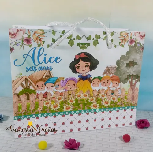 Lembrança Sacolinha Personalizada Branca de Neve