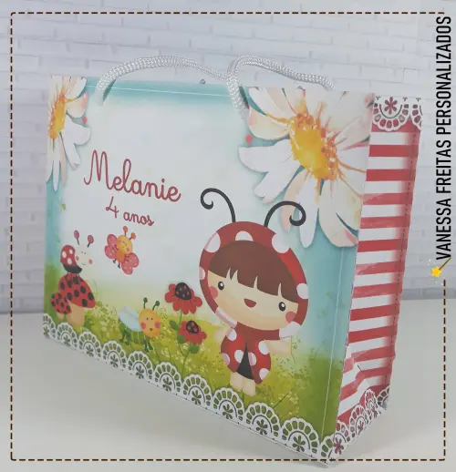 Lembrança Sacolinha Personalizada Joaninha