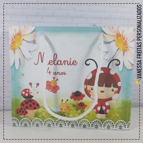 Lembrança Sacolinha Personalizada Joaninha