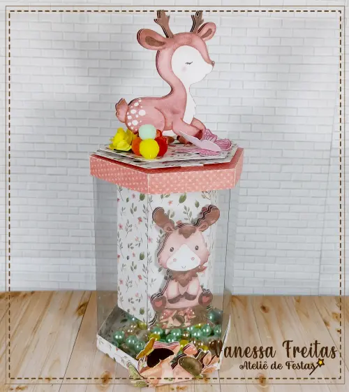 Caixa Sextavada com Shaker Bosque