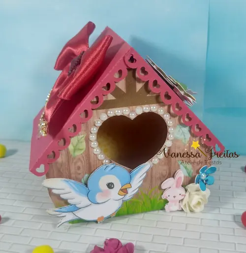 Caixa Casinha Coração Branca de Neve