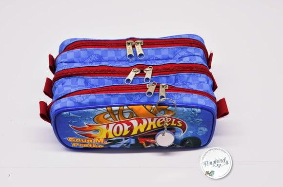 Estojo Triplo Personalizado Hotwheels
