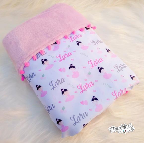 Mantinha Personalizada Baby Dupla Face - Bailarina
