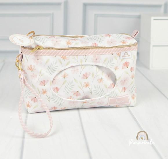 Necessaire Porta Fraldas + Lenços - Floral