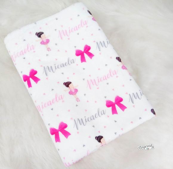 Manta Personalizada Fleece Baby- Bailarina