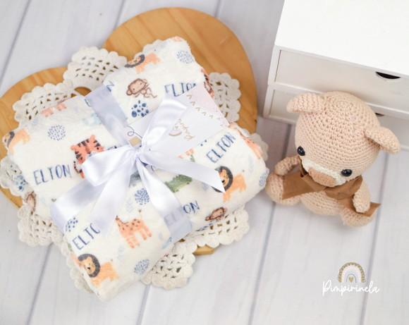 Manta Personalizada Fleece Baby- Safari
