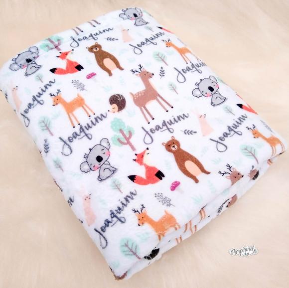 Manta Personalizada Fleece Baby- Animais