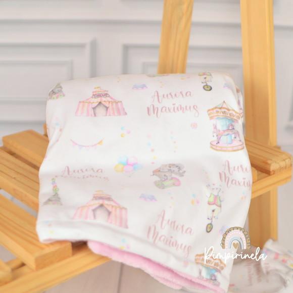 Mantinha Personalizada Baby Dupla Face - Circo