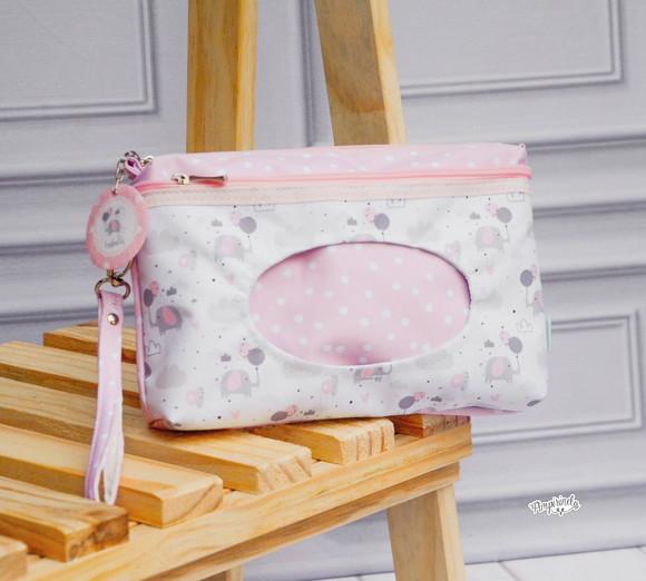 Necessaire Porta Fraldas + Lenços - Elefantinho