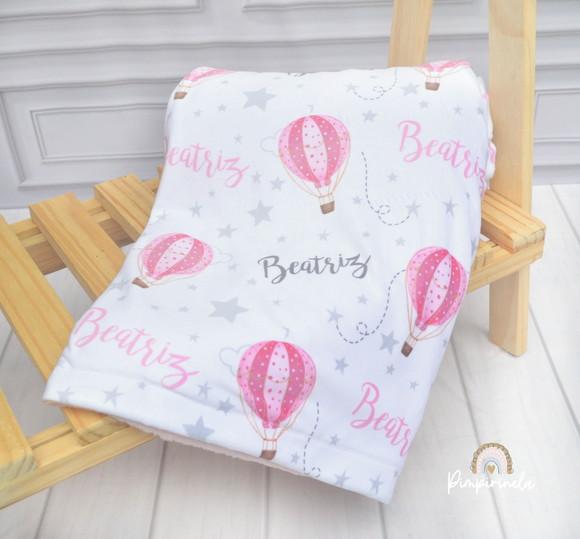 Mantinha Personalizada Baby Dupla Face - Balão