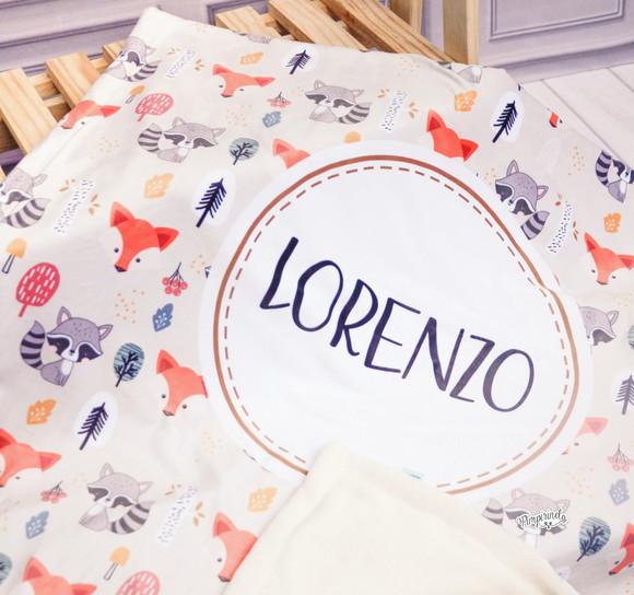 Mantinha Personalizada Baby Dupla Face - Floresta