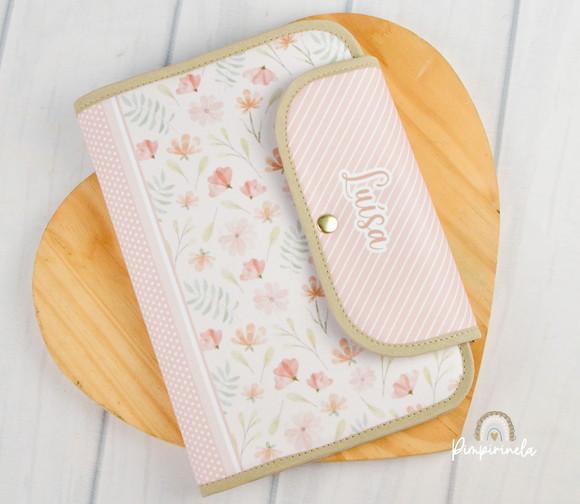 Porta Documentos do Bebê- Floral Minimalista