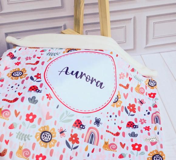 Mantinha Personalizada Baby Dupla Face - Insetos