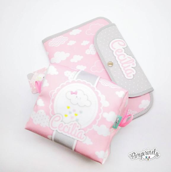 Porta Caderneta de Vacinação + Necessaire Tijolinho M