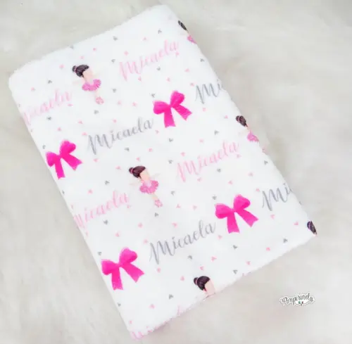Manta Personalizada Fleece Baby- Bailarina