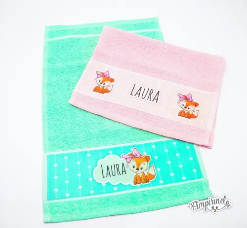 Toalha Lavabinho Personalizada- Raposinha