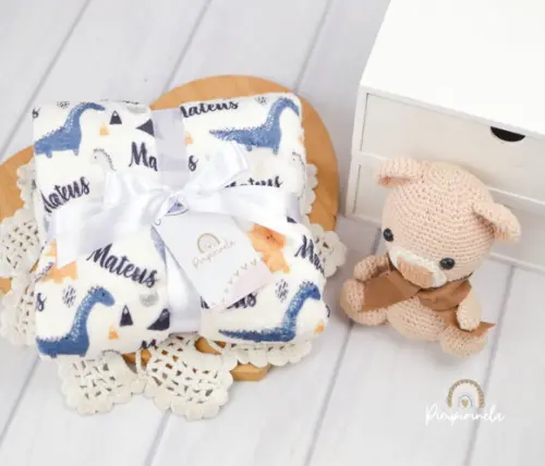 Manta Personalizada Fleece Baby- Dino