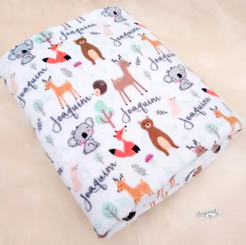 Manta Personalizada Fleece Baby- Animais