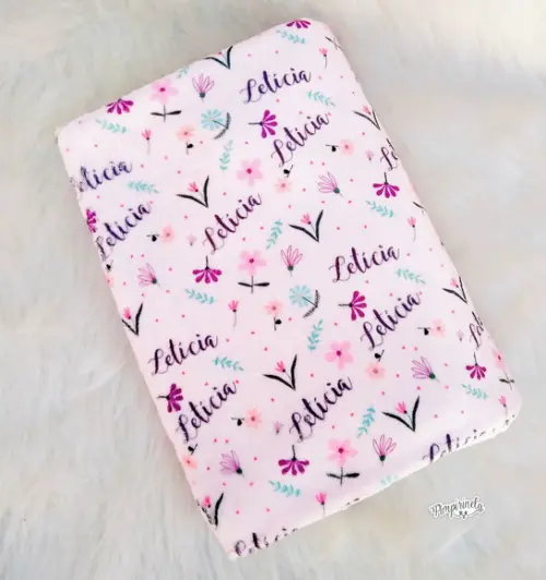 Manta Personalizada Fleece Baby- Floral