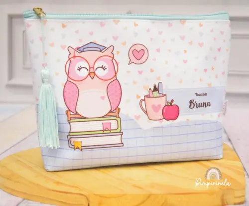 Necessaire Básica M- Dia dos Professores Azul