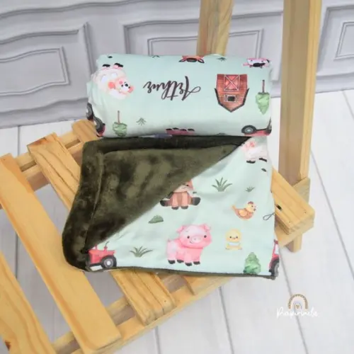 Manta Bebê Personalizada- Fazendinha