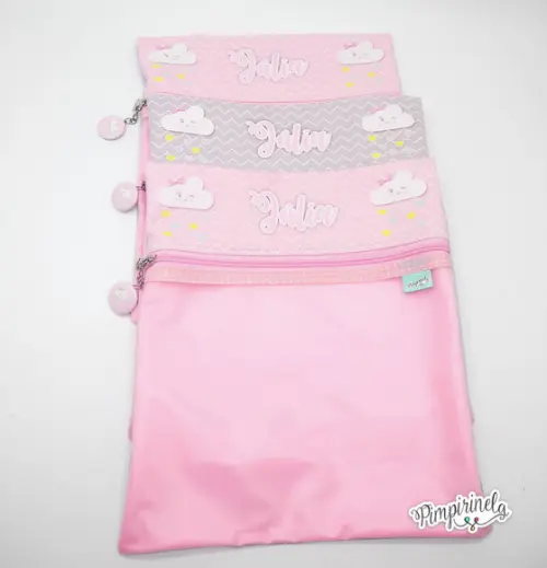 Trio Saquinho Organizador Personalizado- Chuva De Amor