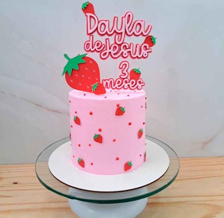 Arquivo de corte Topo Morango em camadas