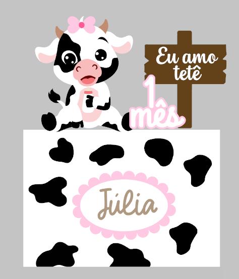 Arquivo de Corte Topo de Bolo Vaquinha tetê