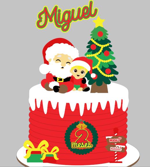 Arquivo de Corte Topo de Bolo Natal em camadas